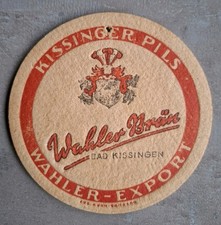 Bierdeckel Wahler Bräu Brauerei Bad Kissingen, VW-Spindler, VW-Käfer Werbung 