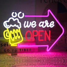 Neon schild bier open - schild, led
