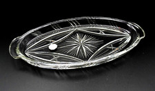 kleine Kristallplatte - Kuchenplatte - Aufschnittplatte - ca. 24 x 12 cm