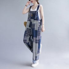 Damen Kariert Latzhose