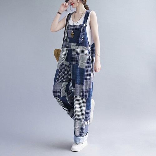 Damen kariert latzhose - damen,