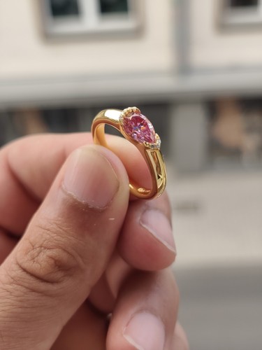 18k gelbgold solitär ring - 18k, solitär-ring