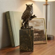 Bronze Eule auf Marmorsockel