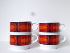 ARZBERG Germany Form 3000 Dekor SIZILIA - 4 Kaffeetassen 70er Jahre-Design NEU