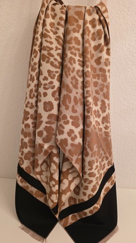 Damenschal beige leo - beige, wollschal