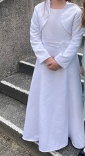 Kommunionkleid Gr. 146, schlicht, elegant mit Bolero-Jäckchen