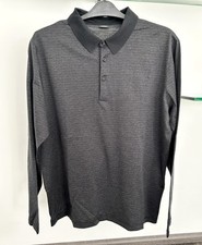 Boss Herren Poloshirt langarmig Anthrazit-Melange Gr. XXL