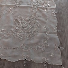 Tischdecke mit Perlen, Strasssteinchen...88x88 cm 