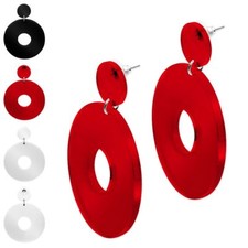 1 Paar Statement Ohrhänger Ohrringe Ohrstecker Creolen Loops Retro 80er Style 