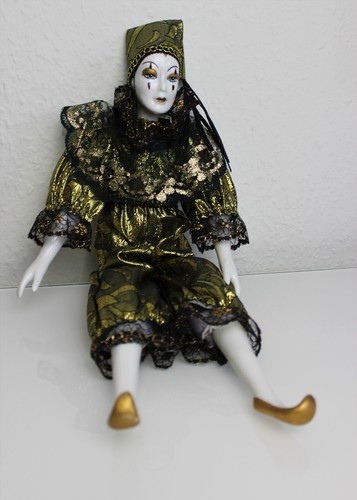 Harlekin porzellan figur puppe - harlekin,