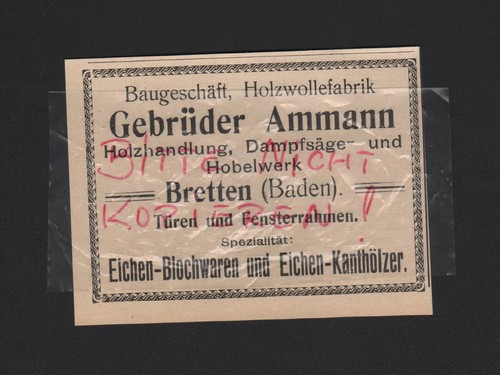 Bretten werbung 1912 - bretten,,