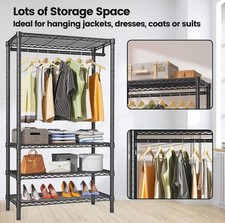 MONKLE Kleiderständer,Stabile Kleiderstange mit Ablage 90X43.5X180CM