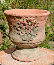 Pokal Blumentopf Antik-Look Vintage Pflanztopf Übertopf Zement Ø 15cm (Moola)