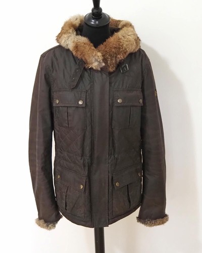 Belstaff wachs kapuzen jacke - wachs,