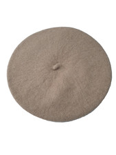 Mütze Baskenmütze Barett Beige 90% Wolle Einheitsgröße