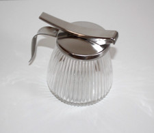 Original WMF Honigspender, Glas und Cromargan,  Vintage 70 er Jahre