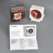 Siemens MU 1000 Reisewecker Nr. 6210 - 70/80er Jahre - Rot weiß w. neu Fach #E4