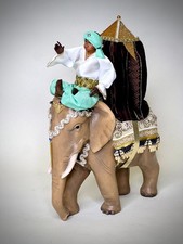 Prachtvoller Original Heide Elefant  + Mahut Große Figuren ca.20/30 cm Krippen