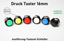 Druck Taster 16mm Schließer