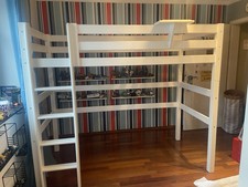 HOPPEKIDS Hochbett 90x200 Massiv, umbaubar zum Einzelbett