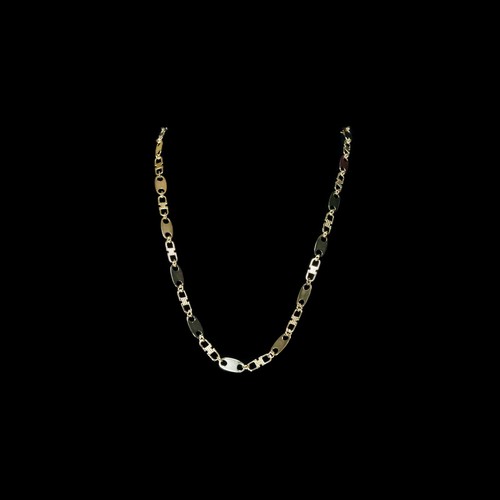 Plattenkette 14k gold - plattenkette, gold/silber