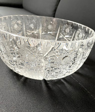 Glasschale mit Muster aus dickem Glas rund 19 cm Schüssel Obstschale transparent