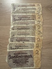 10x 2 Rentenmark Deutsche