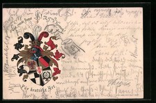 Vivat, crescat, floreat., Studentenwappen der A.T.V. Kurmark, Ansichtskarte 189 