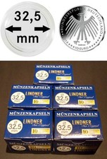 LINDNER Münzkapseln Münzenkapseln für 10 + 20 € Euro 32,5mm 50 oder 100 Stück 