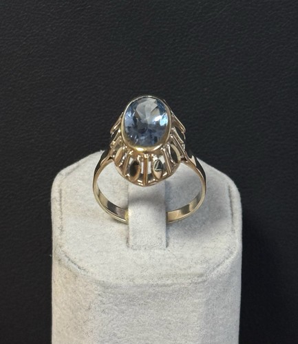 Goldring mit hellblauen - goldring,