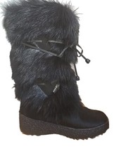 OSCAR Sport Damen Fellstiefel Snowboots schwarz