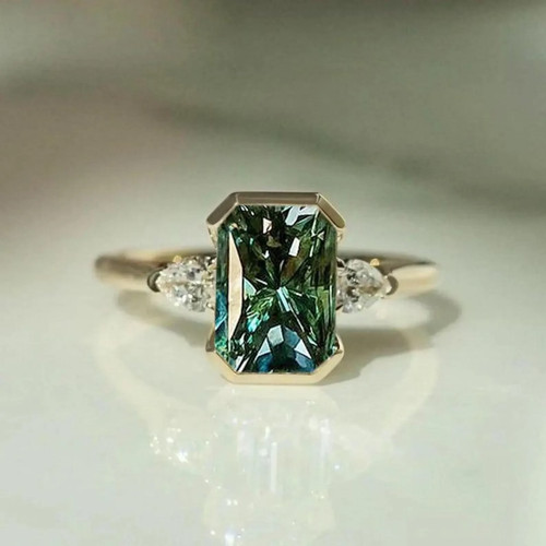 Teal sapphire moissanite - teal,