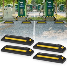 2X/4X Reflektierende Parkplatz 54x15x10cm Auto Gelb Gummi Anfahrschutz Garage