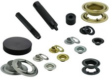 Set + 100 Stk. Ösen DIN 7332, Ø 10mm - 16mm, Edelstahl, Messing, Stahl,Planenöse