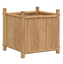 Pflanzkübel 40x40x40 cm Blumenkübel Pflanzkasten Bambus Natur Quadrat Garten Dek