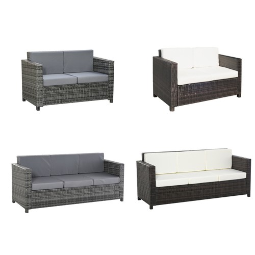 Outsunny poly rattan sofa - poly-rattan,