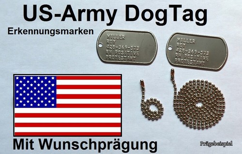 Erkennungsmarke mit - us,