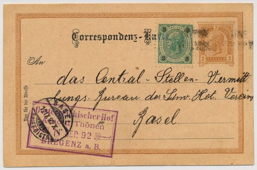 österreich 1892 2kr karte 3kr - Österreich,
