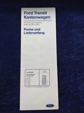 FORD Transit Kastenwagen Preisliste 28.04.1983