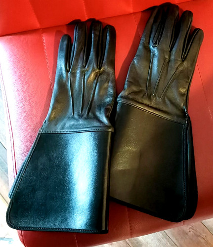 Lange lederhandschuhe 8 - lange,
