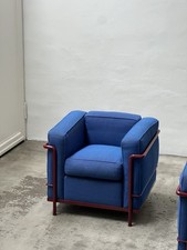 Cassina LC2 Armchair Design Chair Blue Bordeaux Corbusier