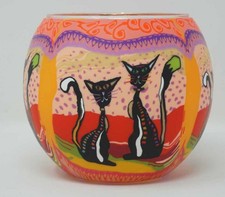 Leuchtglas 2 Katzen Teelicht