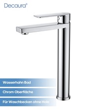 Decaura Waschtischarmatur Wasserhahn Bad Waschbecken Badezimmer Chrom/Schwarz