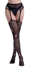 Damen Straps Strumpfhose Loch
