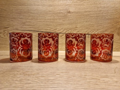 Antikes böhmisches glas 4er - antikes,