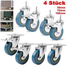 4 Stück Lenkrollen Möbelrollen Schwerlastrollen Transportrollen 50mm 75mm 100mm