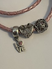 Pandora lederarmband rosa - pandora,