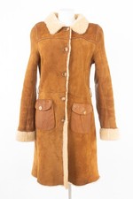 Vintage Lammfellmantel Mantel Damen Gr. M Braun Echtleder Shearling Italy