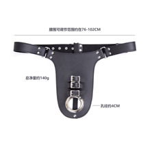 PU Leder Herren Keuschheitsgürtel Höschen mit Loch Shorts Hose B