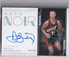 Panini NBA Noir Basketball 2022-23 No ANC-DET Detlef Schrempf On Card Auto 46/99